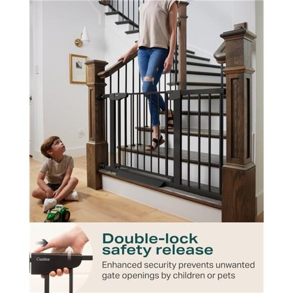 29.7"-40.6" BabyGate for Stairs,Mom's Choice Awards Winner-Dog Gate for Doorways - Picture 3 of 6
